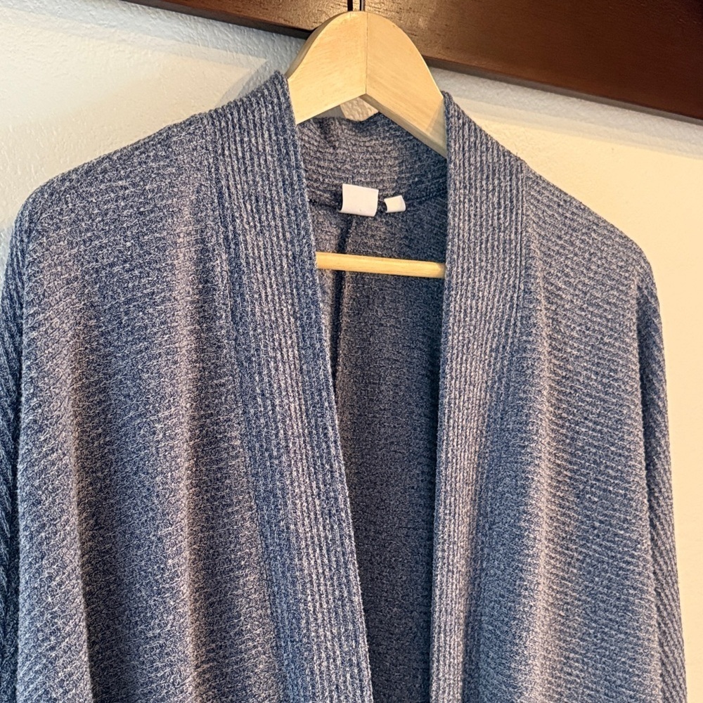 GAP Cocoon Cardigan Sweater, Ribbed, Heathered Blue, Size L - Picture 2 of 8